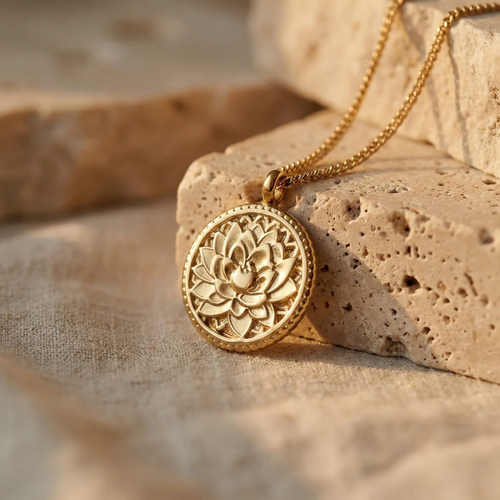 Lotus Medallion Necklace-Necklaces-Yiyae-Yiyae