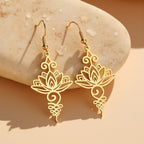Lotus Unalome Earrings-Earrings-Yiyae-Yiyae