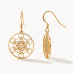 Metatron Cube Earrings-Earrings-Yiyae-Gold-Yiyae