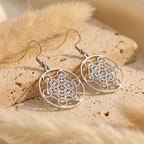 Metatron Cube Earrings-Earrings-Yiyae-Silver-Yiyae