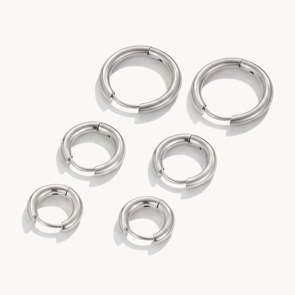 Mini Hoop Earring Set-Earrings-Yiyae-Silver-Yiyae