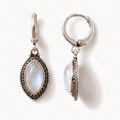 Moonstone Drop Earrings-Earrings-Yiyae-Silver-Yiyae
