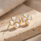Mother-of-Pearl Clover Studs-Earrings-Yiyae-Yiyae