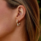 Mother-of-Pearl Twist Hoops-Earrings-Yiyae-Yiyae