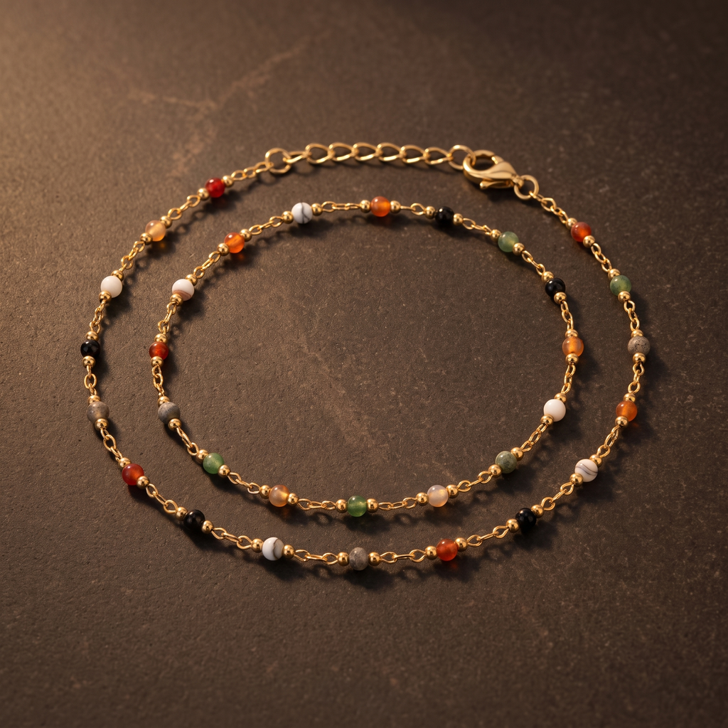 Multicolor Bead Anklet-Anklets-Yiyae-Yiyae