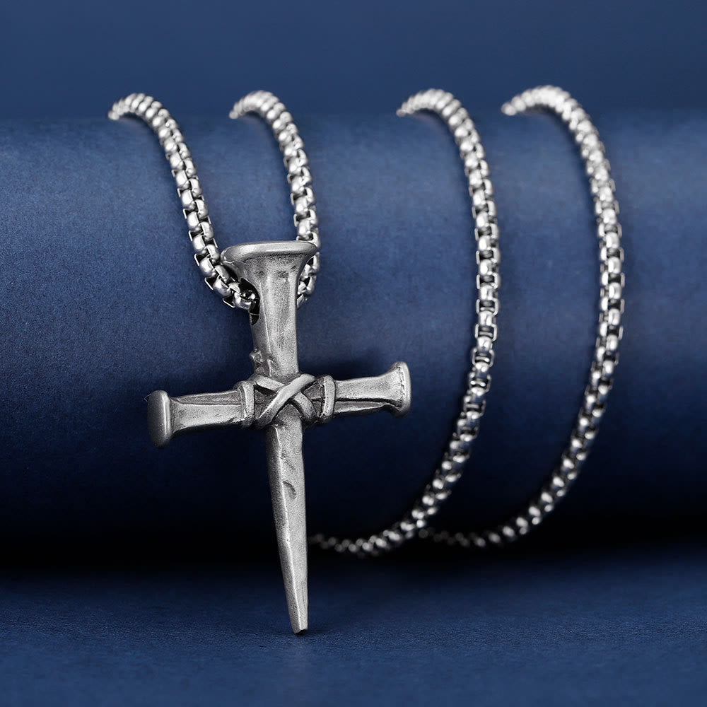 Nail Cross Necklace-Necklaces-Yiyae-Yiyae