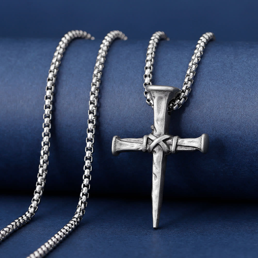 Nail Cross Necklace-Necklaces-Yiyae-Yiyae