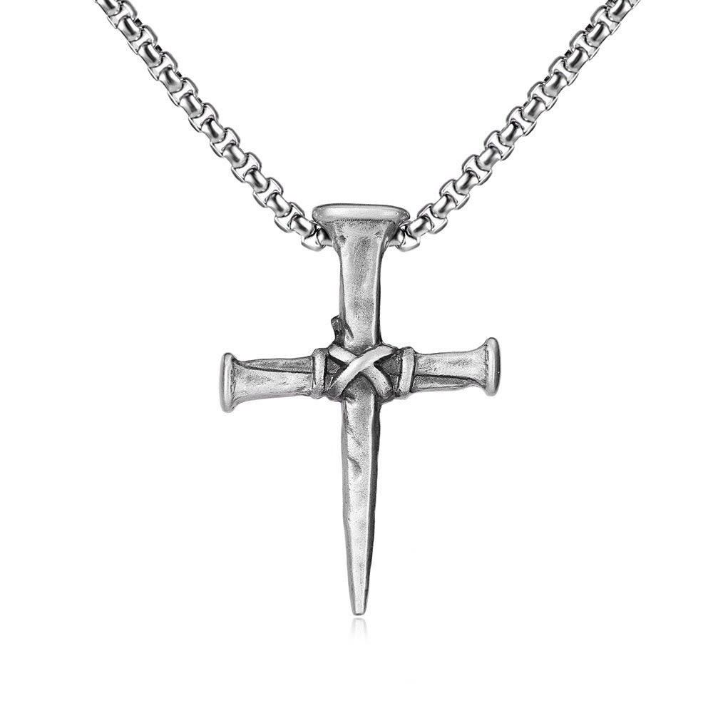 Nail Cross Necklace-Necklaces-Yiyae-Yiyae