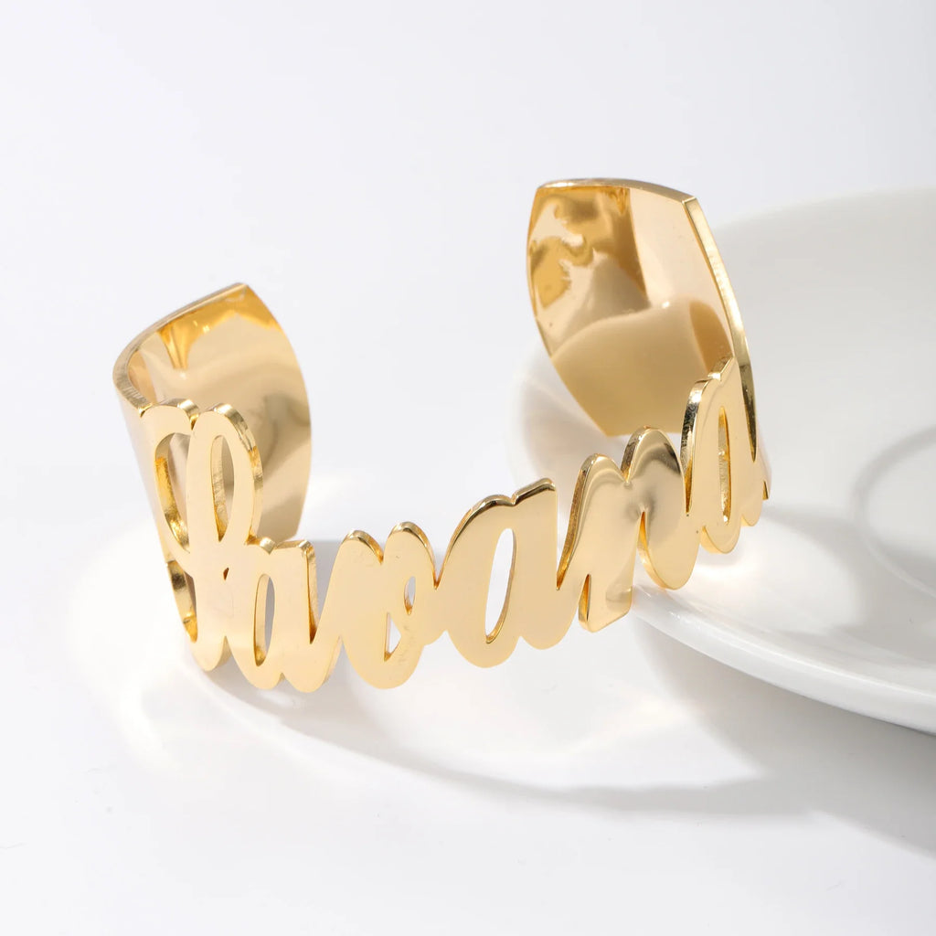 Name Cuff Bangle-Bracelets-Yiyae-Yiyae