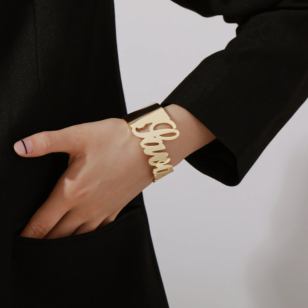 Name Cuff Bangle-Bracelets-Yiyae-Yiyae