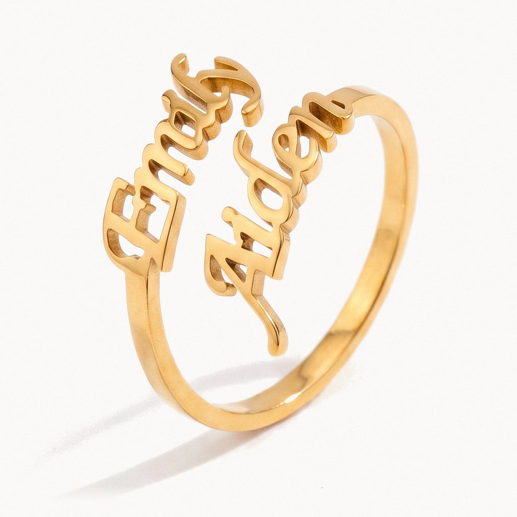 Open Name Ring-Rings-Yiyae-Gold-Adjustable size (Open Ring Design)-Yiyae