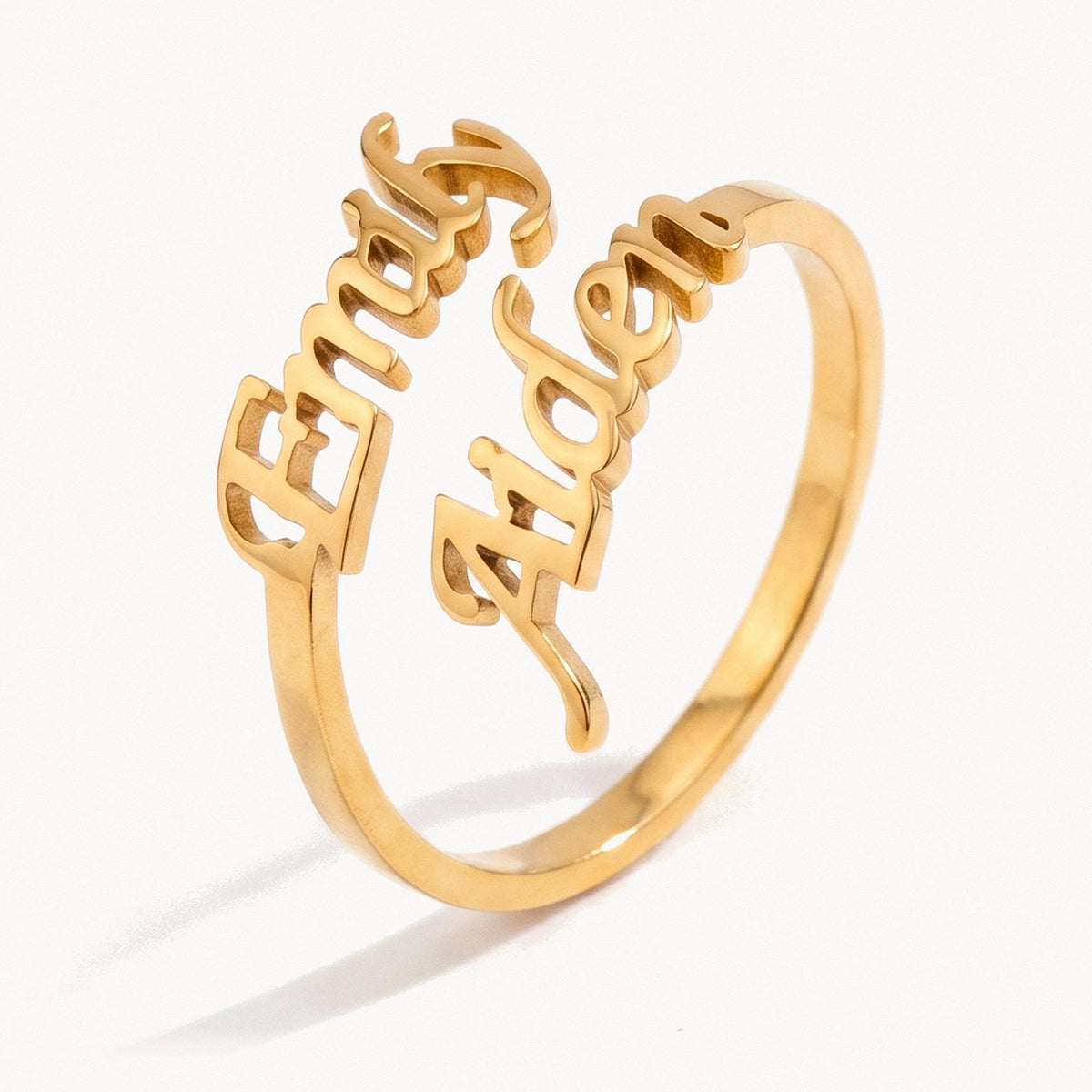 Open Name Ring-Rings-Yiyae-Gold-Adjustable size (Open Ring Design)-Yiyae