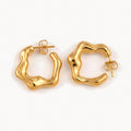 Organic Shape Hoop Earrings-Earrings-Yiyae-Gold-Yiyae