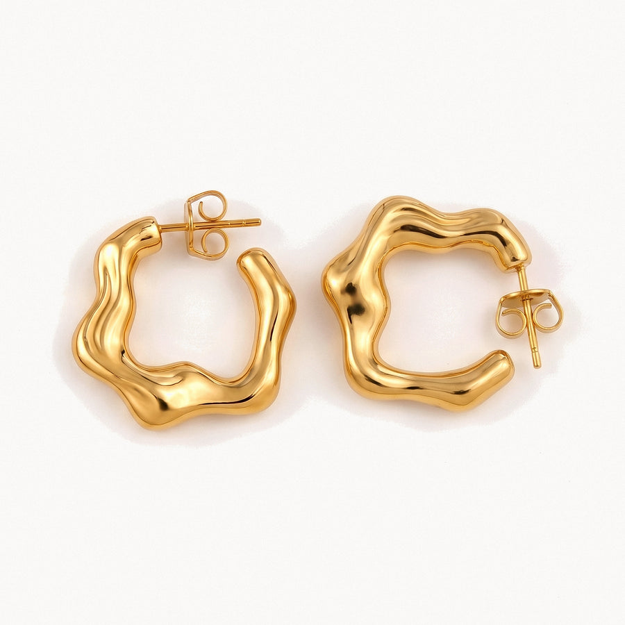 Organic Shape Hoop Earrings