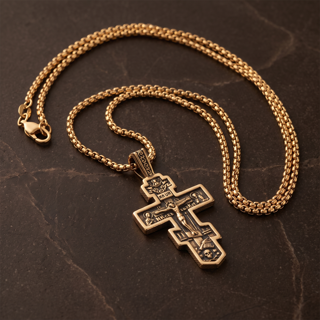 Orthodox Crucifix Necklace-Necklaces-Yiyae-Yiyae