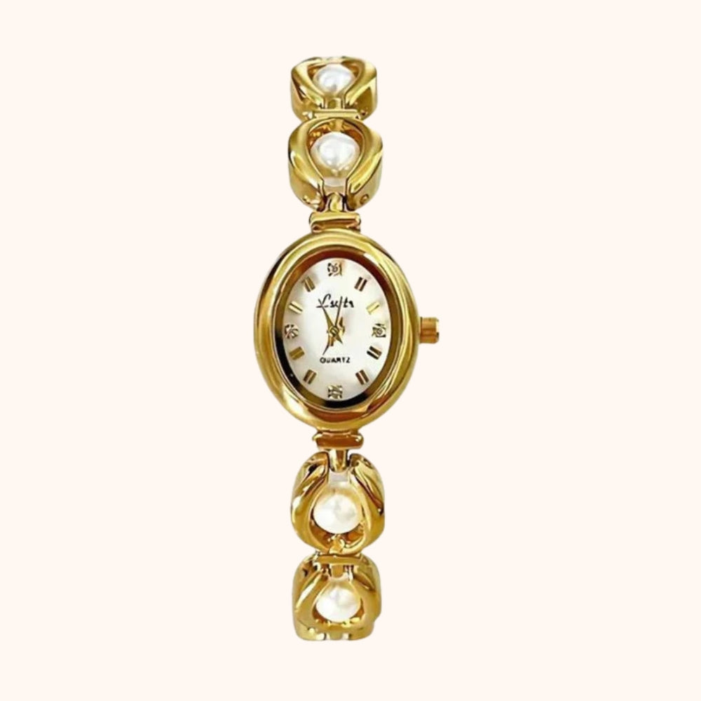 Oval Pearl-Detail Watch-Watches-Yiyae-Yiyae