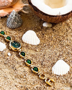 Oval Pearl-Detail Watch-Watches-Yiyae-Gold/Green-Yiyae