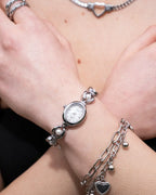 Oval Pearl-Detail Watch-Watches-Yiyae-Silver/White-Yiyae
