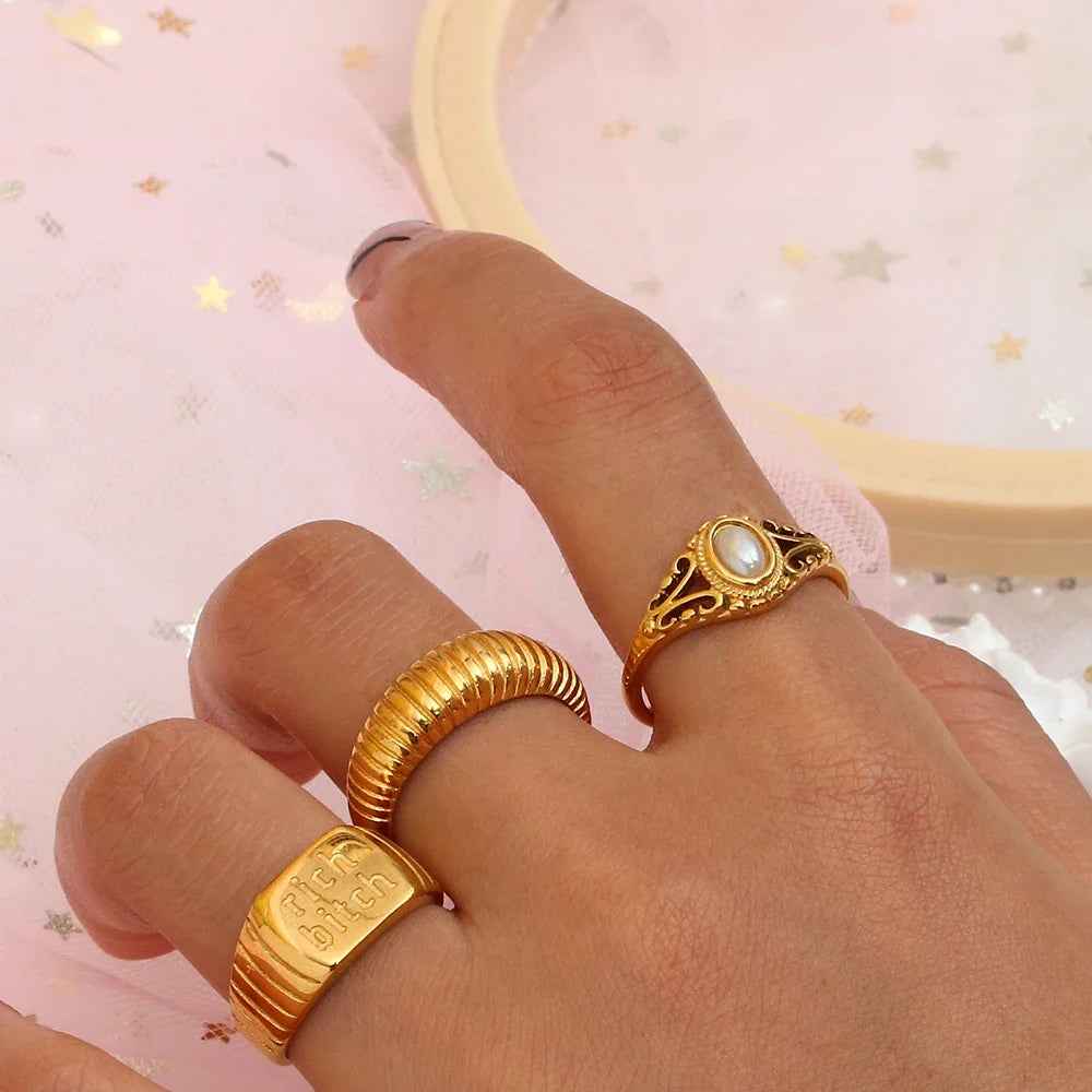 Oval Pearl Ring-Rings-Yiyae-Yiyae