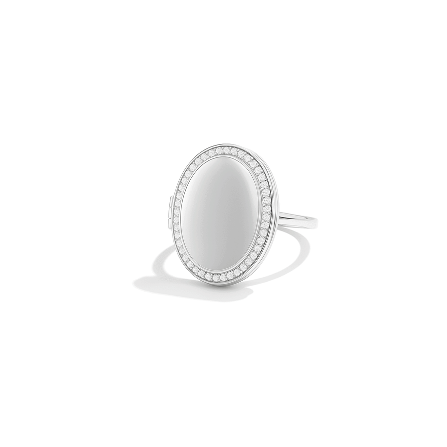 Oval Photo Locket Ring