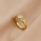 Pale Blue Double Stone Ring-Rings-Yiyae-Yiyae