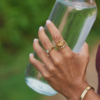 Pale Blue Double Stone Ring-Rings-Yiyae-Yiyae