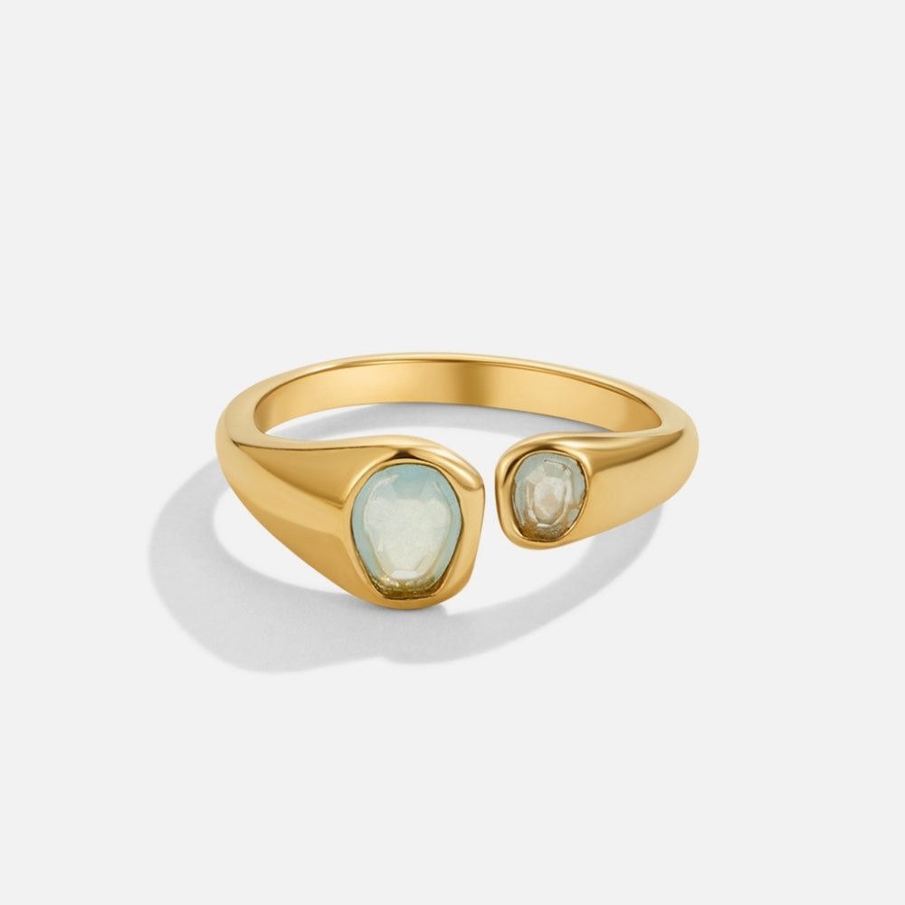 Pale Blue Double Stone Ring-Rings-Yiyae-Yiyae