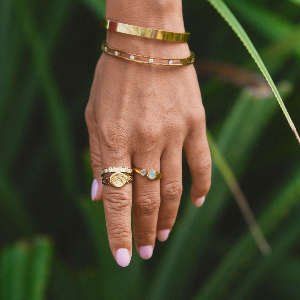 Pale Blue Double Stone Ring-Rings-Yiyae-Yiyae