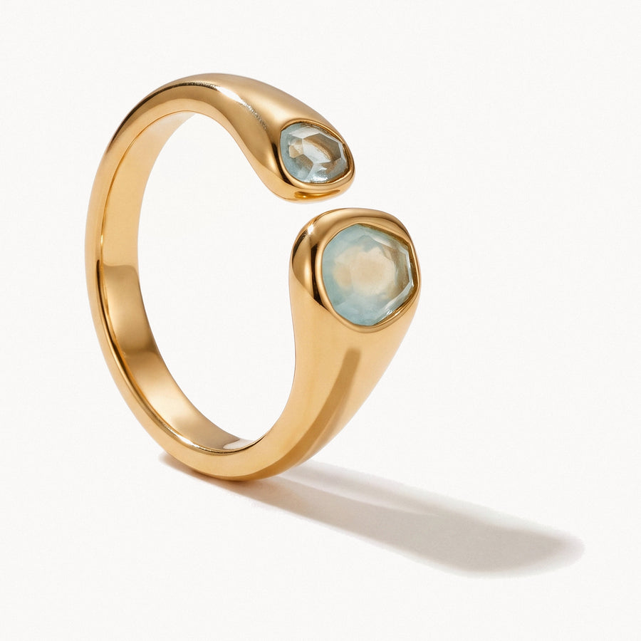 Pale Blue Double Stone Ring