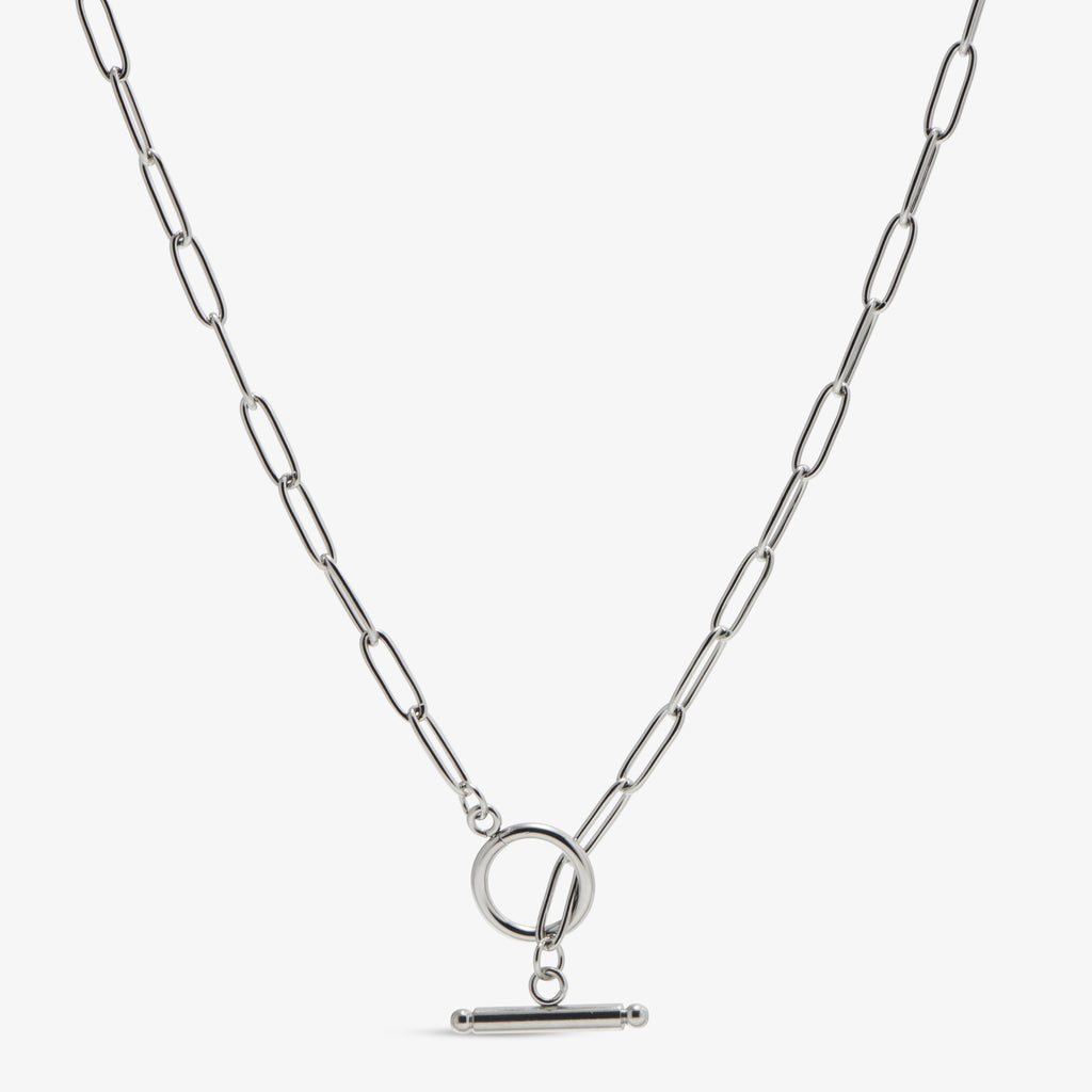 Paperclip Toggle Necklace-Necklaces-Yiyae-Silver-Yiyae
