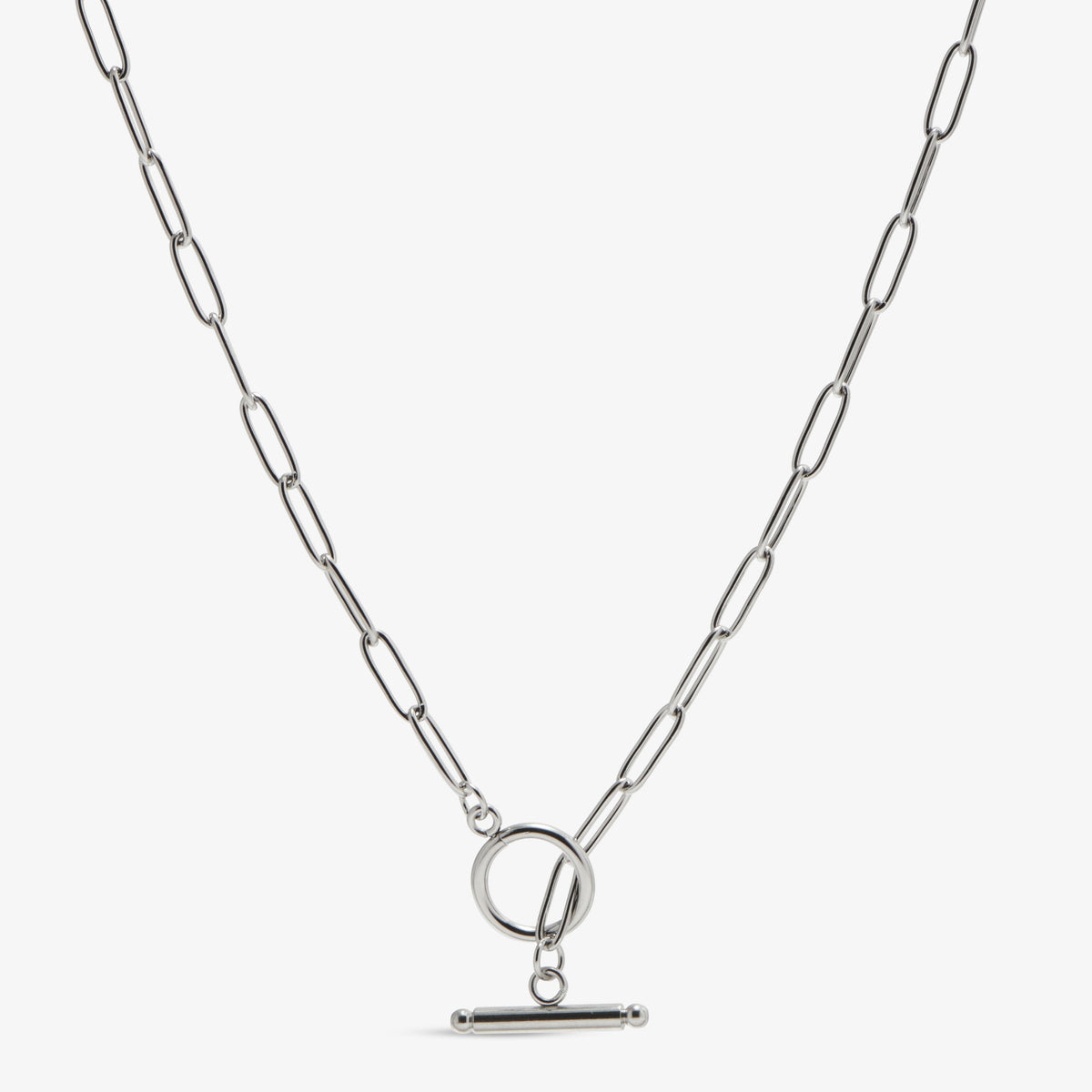 Paperclip Toggle Necklace-Necklaces-Yiyae-Silver-Yiyae