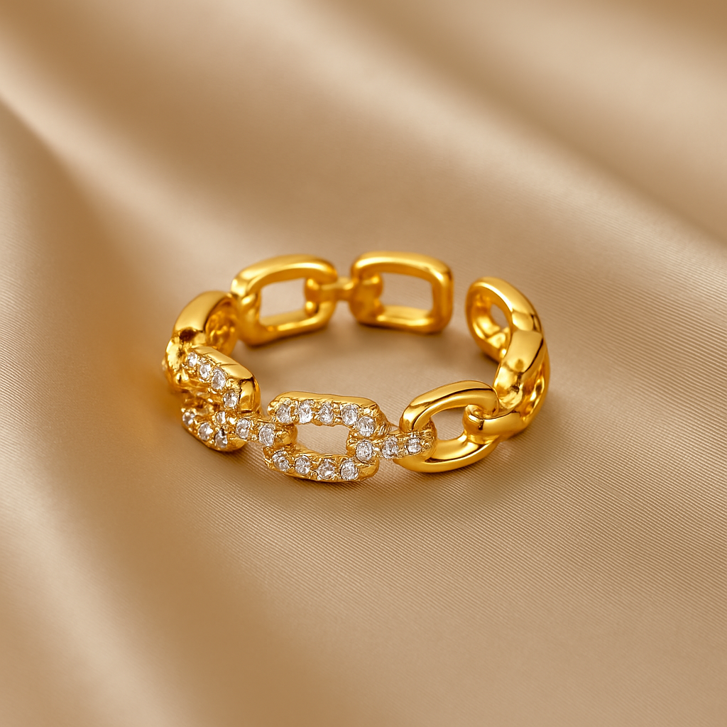 Pavé Chain Link Ring-Rings-Yiyae-Yiyae