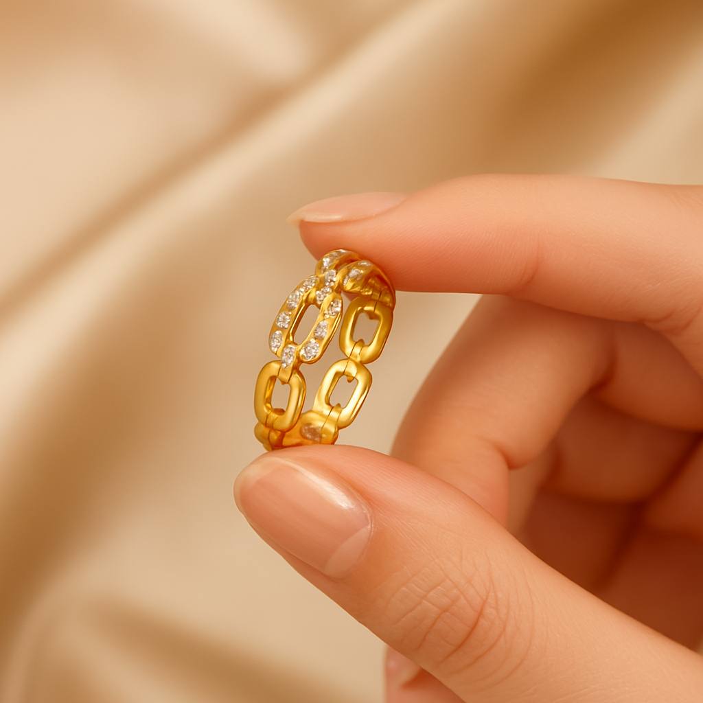 Pavé Chain Link Ring-Rings-Yiyae-Yiyae