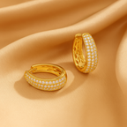 Pavé Hoop Earrings-Earrings-Yiyae-Yiyae