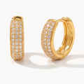 Pavé Hoop Earrings-Earrings-Yiyae-Gold-Yiyae