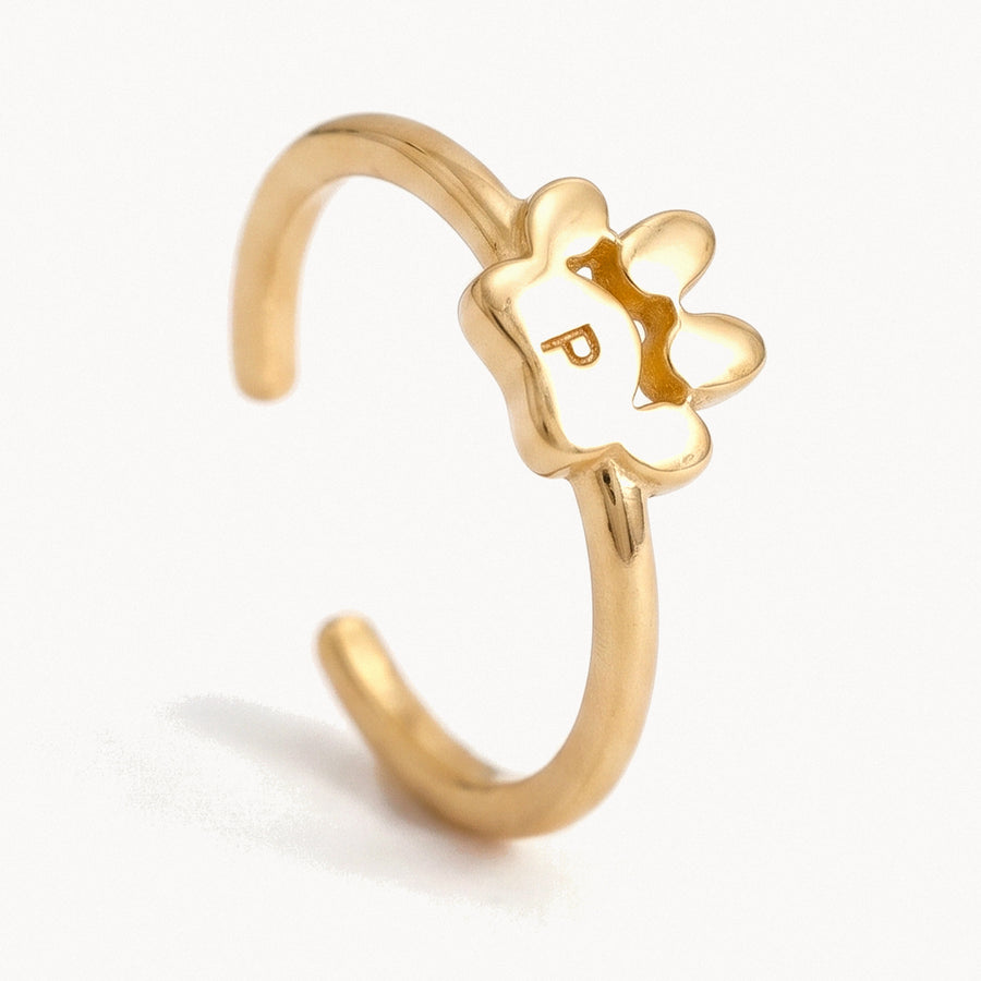 Paw Initial Ring