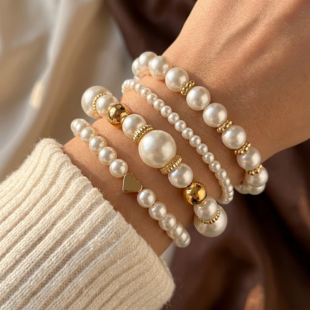 Pearl & Bead Bracelet Set