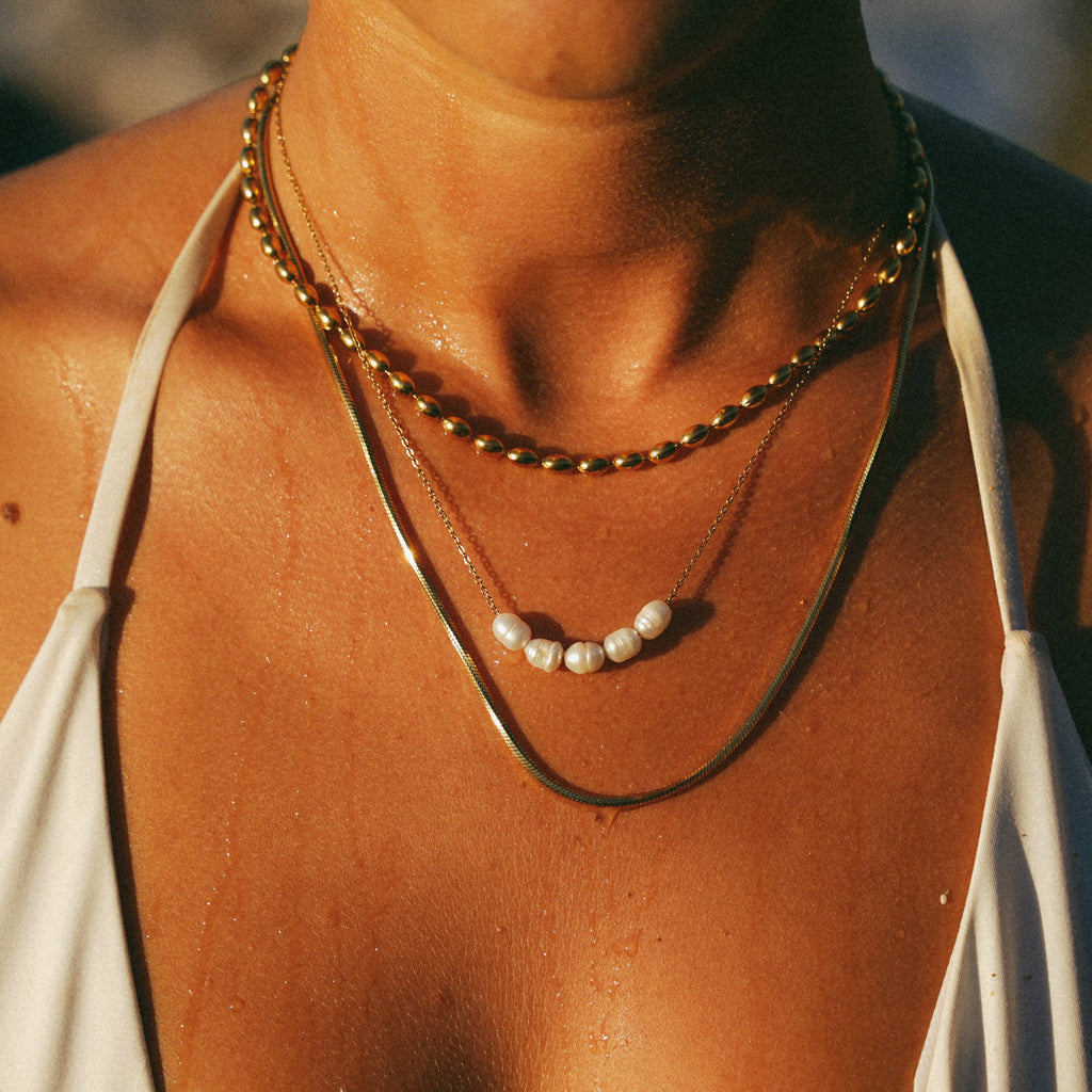 Pearl Cluster Necklace-Necklaces-Yiyae-Yiyae