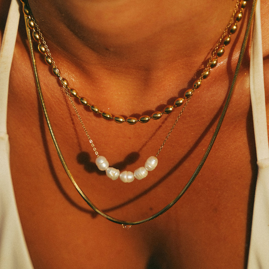Pearl Cluster Necklace-Necklaces-Yiyae-Yiyae