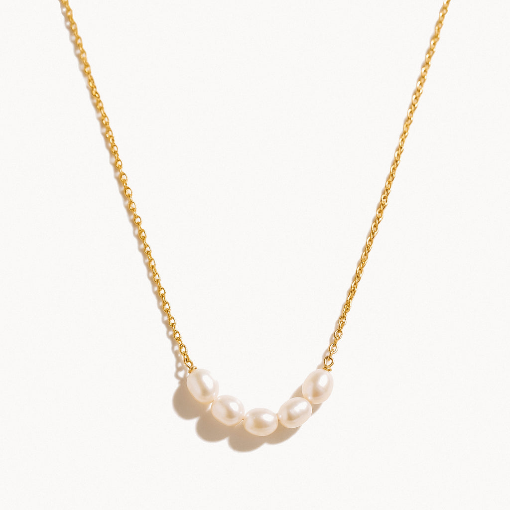 Pearl Cluster Necklace-Necklaces-Yiyae-Gold-Yiyae