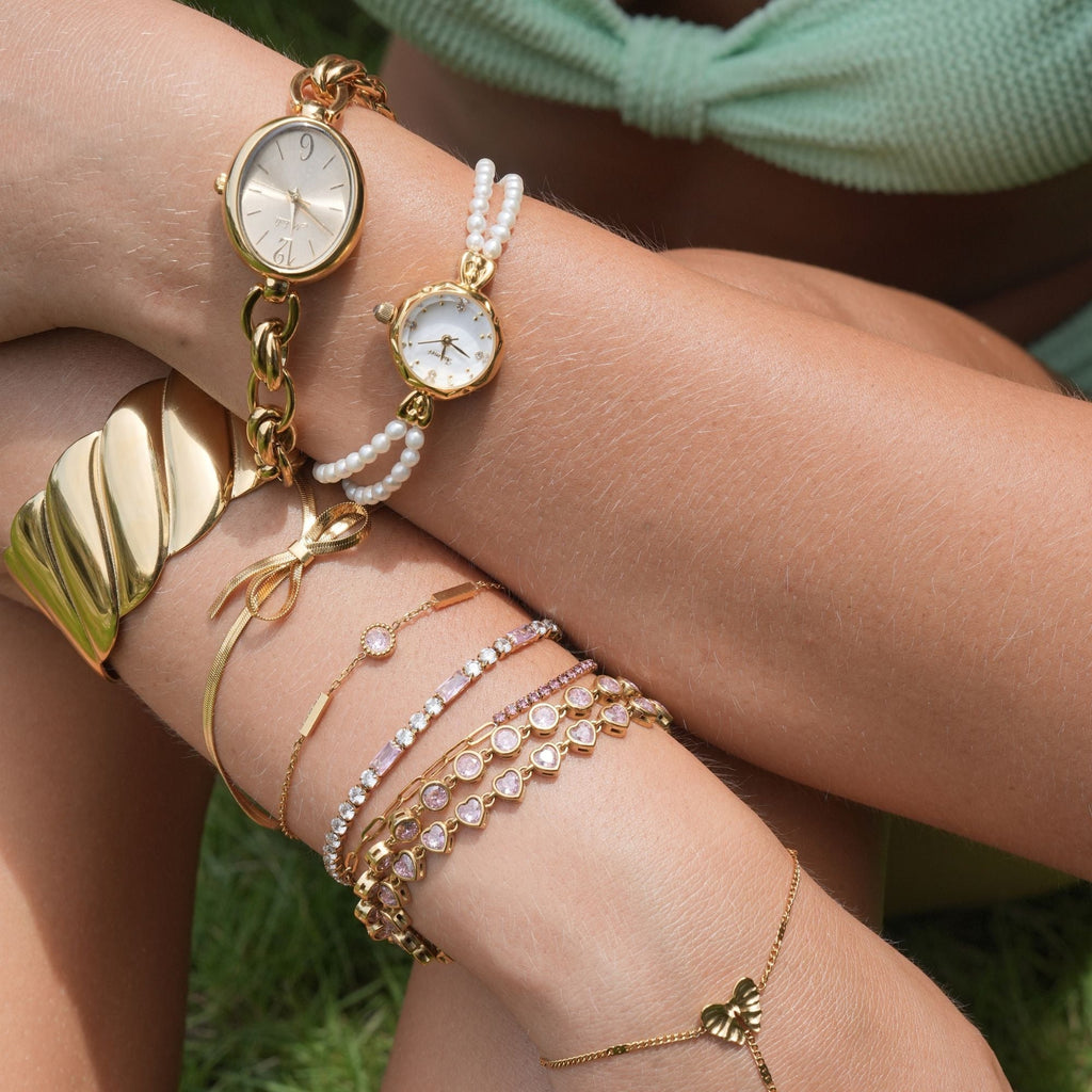 Pearl-Detail Bracelet Watch-Watches-Yiyae-Yiyae