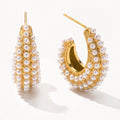 Pearl-Effect Hoop Earrings-Earrings-Yiyae-Pearls-Yiyae