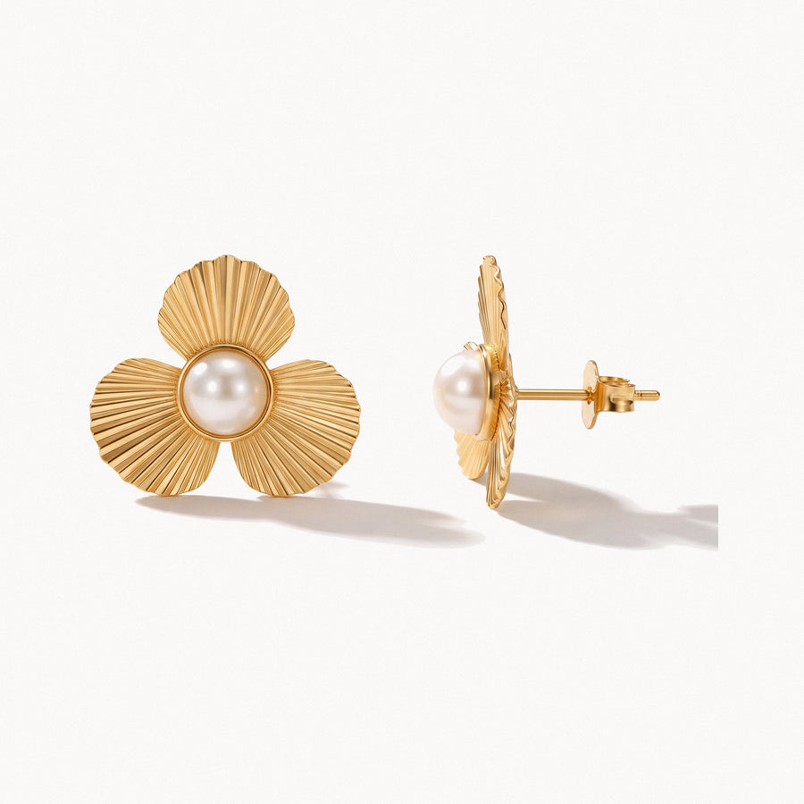 Pearl Flower Studs
