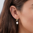 Pearl Loop Drop Earrings-Earrings-Yiyae-Yiyae