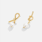 Pearl Loop Drop Earrings-Earrings-Yiyae-Yiyae