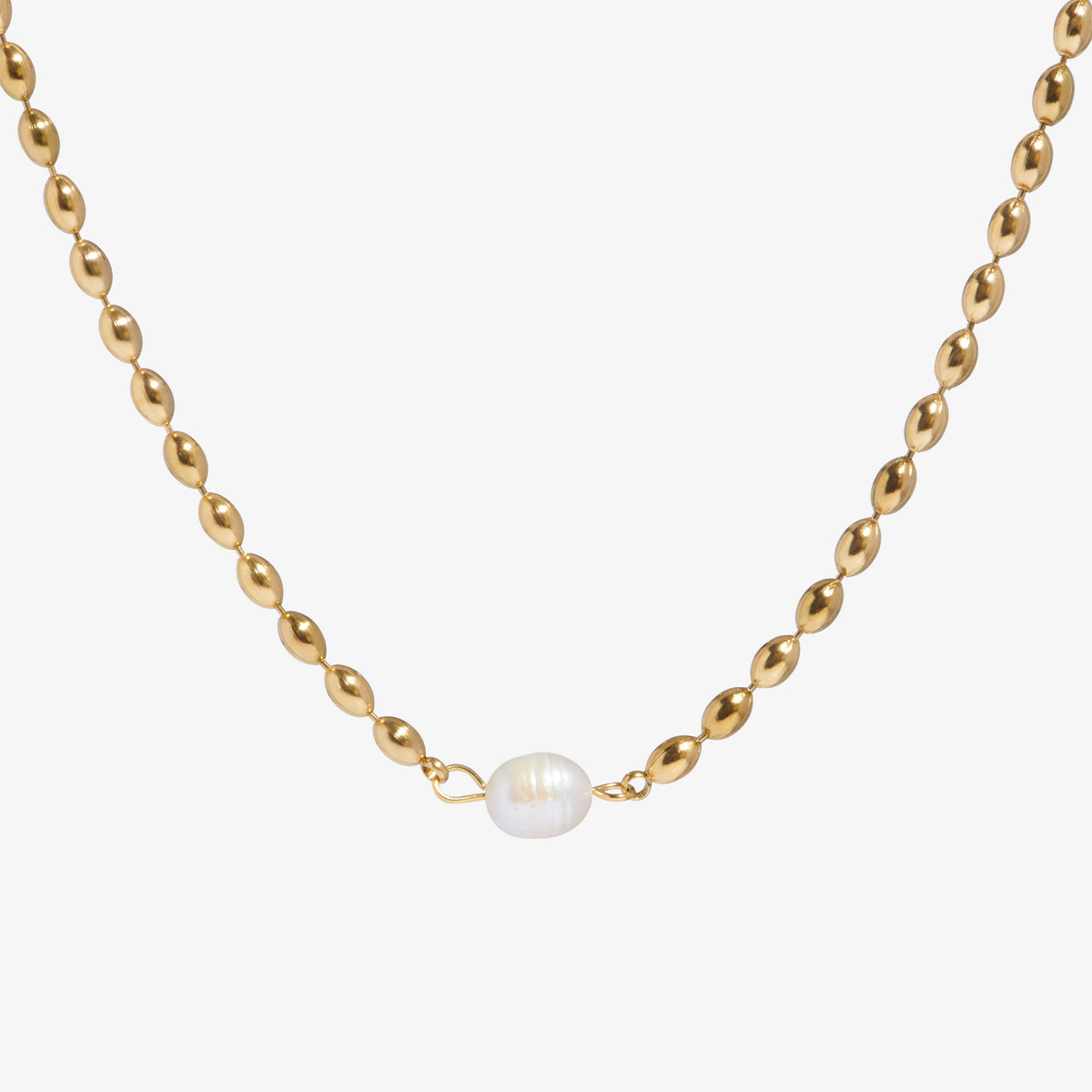 Pearl Paperclip Necklace-Necklaces-Yiyae-Yiyae