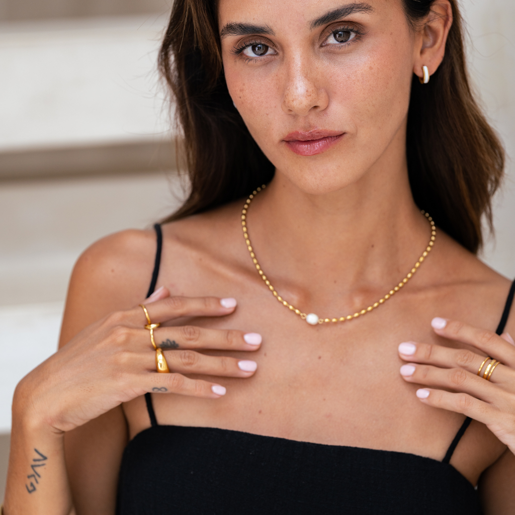 Pearl Paperclip Necklace-Necklaces-Yiyae-Yiyae