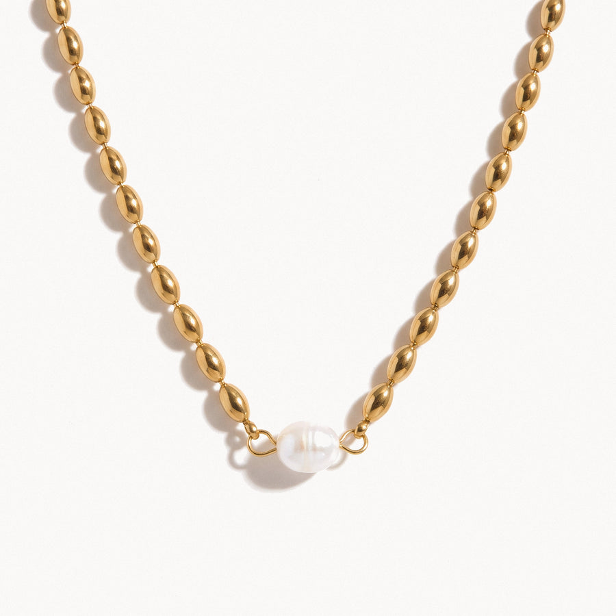 Pearl Paperclip Necklace
