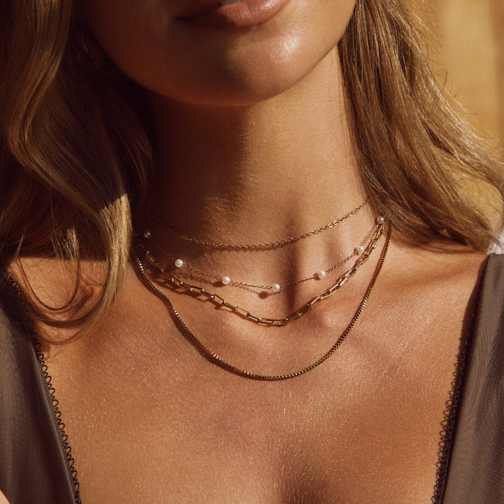 Pearl Station Necklace-Necklaces-Yiyae-Yiyae