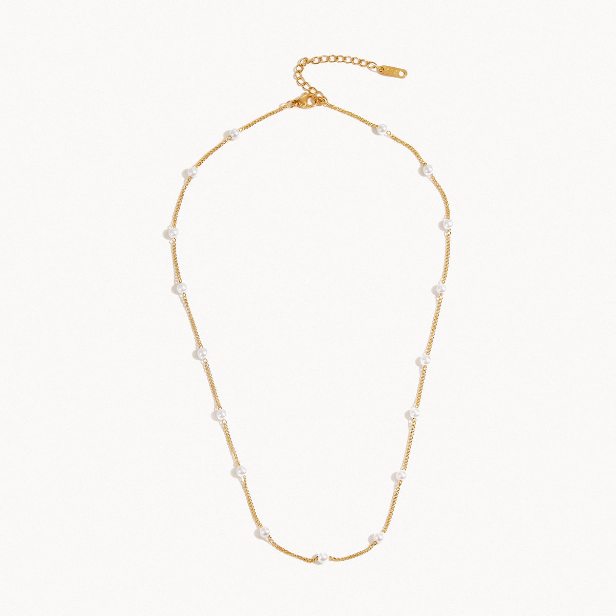 Pearl Station Necklace-Necklaces-Yiyae-Gold-Yiyae